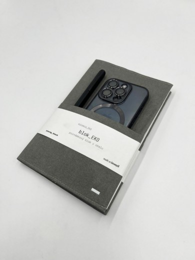 Stylový _EKO set pro každý den  blok v obalu s kapsou, velká taška, velký batoh a kapsa na zip v šedé barvě