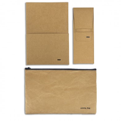 Stylový _EKO set pro každý den  blok v obalu s kapsou, velká taška, velký batoh a kapsa na zip v šedé barvě