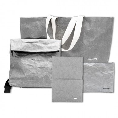 Set produktů_eko _blok v obalu_kapsa_penál ve světle hnědé barvě